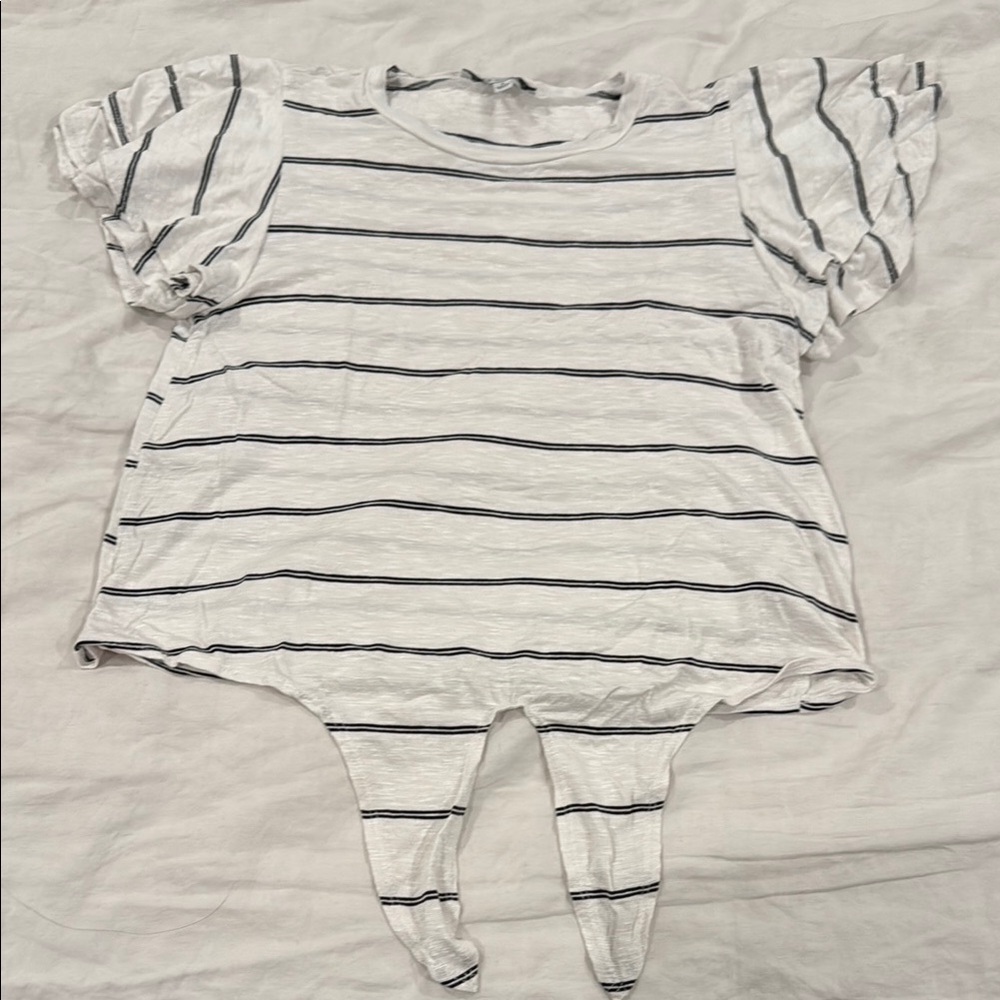 Green Envelope Striped Top